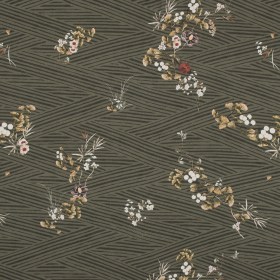 Stretch Cotton Sateen – Olive Zig Zag Stripes and Florals – Cultivation of Gratification Print – Mood Exclusive Avenable Collection Stretch Cotton Sateen – Olive Zig Zag Stripes and Florals – Cultivation of Gratification Print – Mood Exclusive Avenable Collection
