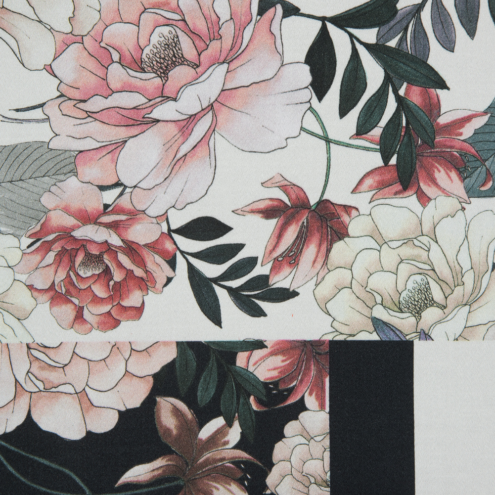 Mood Exclusive La Vie en Rose Black Stretch Cotton Sateen Mood Exclusive La Vie en Rose Black Stretch Cotton Sateen