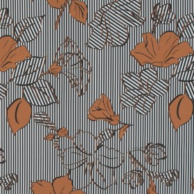 Cotton Poplin – Burnt Orange Striped Floral – Flores de Alegrรญa Print – Mood Exclusive Avenable Collection Cotton Poplin – Burnt Orange Striped Floral – Flores de Alegrรญa Print – Mood Exclusive Avenable Collection