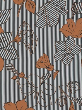 Cotton Poplin – Burnt Orange Striped Floral – Flores de Alegrรญa Print – Mood Exclusive Avenable Collection Cotton Poplin – Burnt Orange Striped Floral – Flores de Alegrรญa Print – Mood Exclusive Avenable Collection