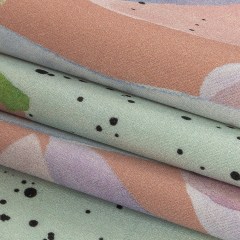 Stretch Cotton Sateen – Pink and Multicolor Abstract Spots – Dappled Duende Print – Mood Exclusive Avenable Collection Stretch Cotton Sateen – Pink and Multicolor Abstract Spots – Dappled Duende Print – Mood Exclusive Avenable Collection