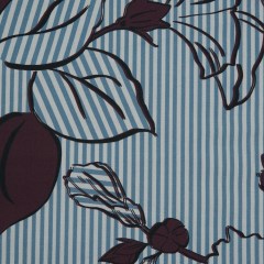 Cotton Poplin – Burgundy Striped Floral – Flores de AlegrÃa Print – Mood Exclusive Avenable Collection Cotton Poplin – Burgundy Striped Floral – Flores de AlegrÃa Print – Mood Exclusive Avenable Collection