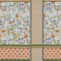 Cotton Poplin – Green and Orange Floral Squares and Geometrics – Italian Wedding Print – Mood Exclusive Avenable Collection Cotton Poplin – Green and Orange Floral Squares and Geometrics – Italian Wedding Print – Mood Exclusive Avenable Collection