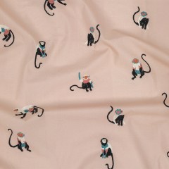 Cotton Poplin – Pink Monkeys – Scimmie Curiosie Print – Mood Exclusive Avenable Collection Cotton Poplin – Pink Monkeys – Scimmie Curiosie Print – Mood Exclusive Avenable Collection