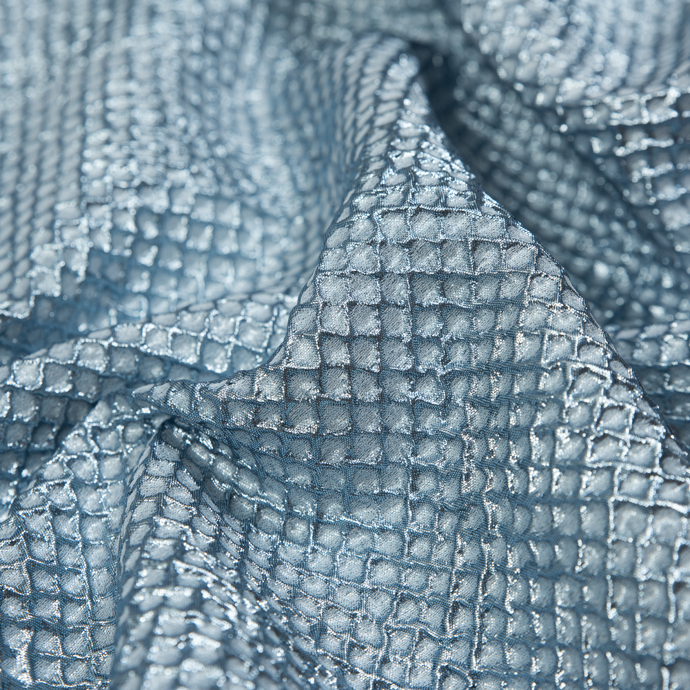 Marylin Metallic Aqua Diamond Quilted Brocade Marylin Metallic Aqua Diamond Quilted Brocade