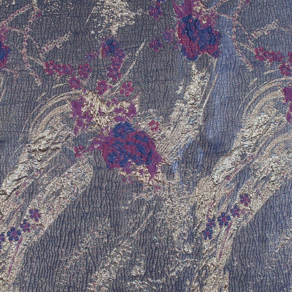 Blue, Magenta and Gold Luxury Abstract Metallic Brocade Blue, Magenta and Gold Luxury Abstract Metallic Brocade