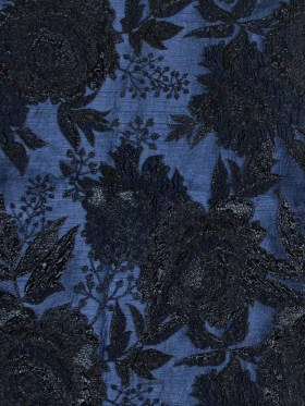 Blue and Black Luxury Floral Metallic Brocade Blue and Black Luxury Floral Metallic Brocade