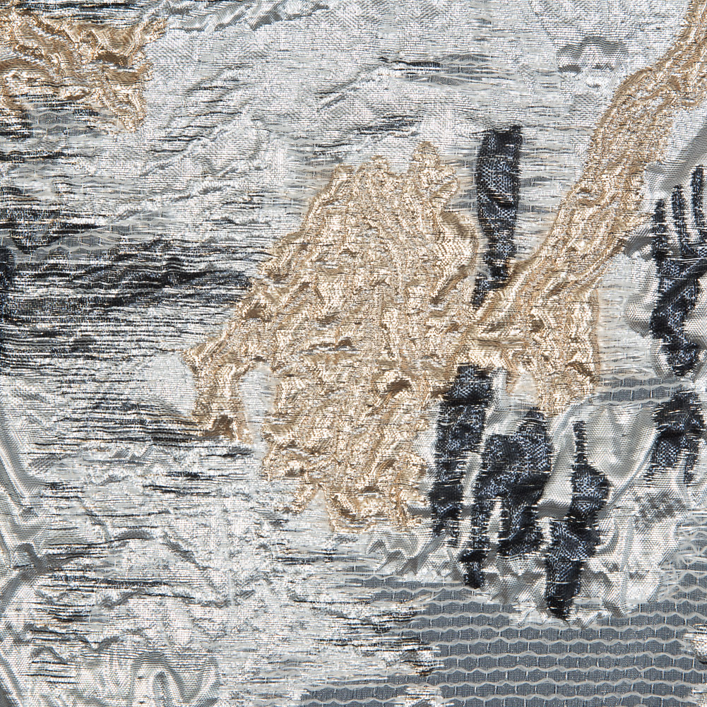 Silver, Black and Gold Luxury Floral Metallic Brocade Silver, Black and Gold Luxury Floral Metallic Brocade