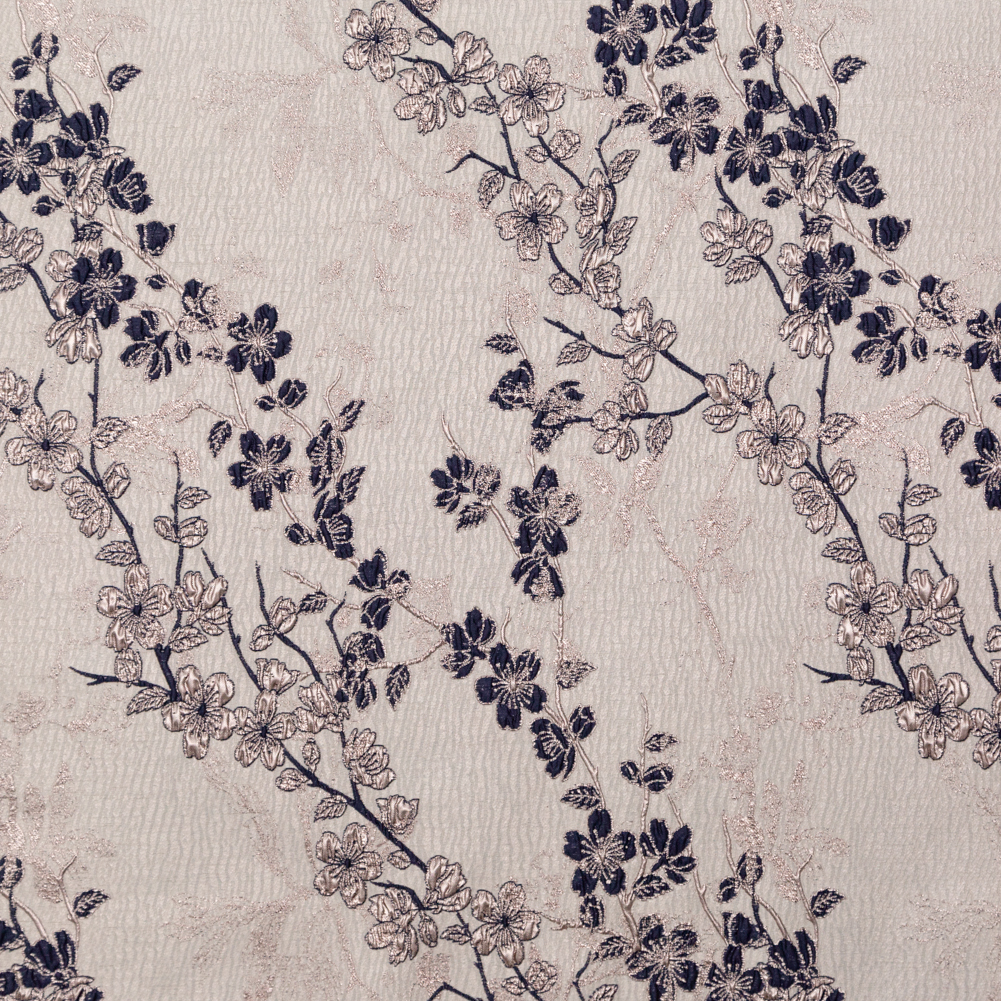 Rose Gold and Navy Luxury Floral Metallic Brocade Rose Gold and Navy Luxury Floral Metallic Brocade