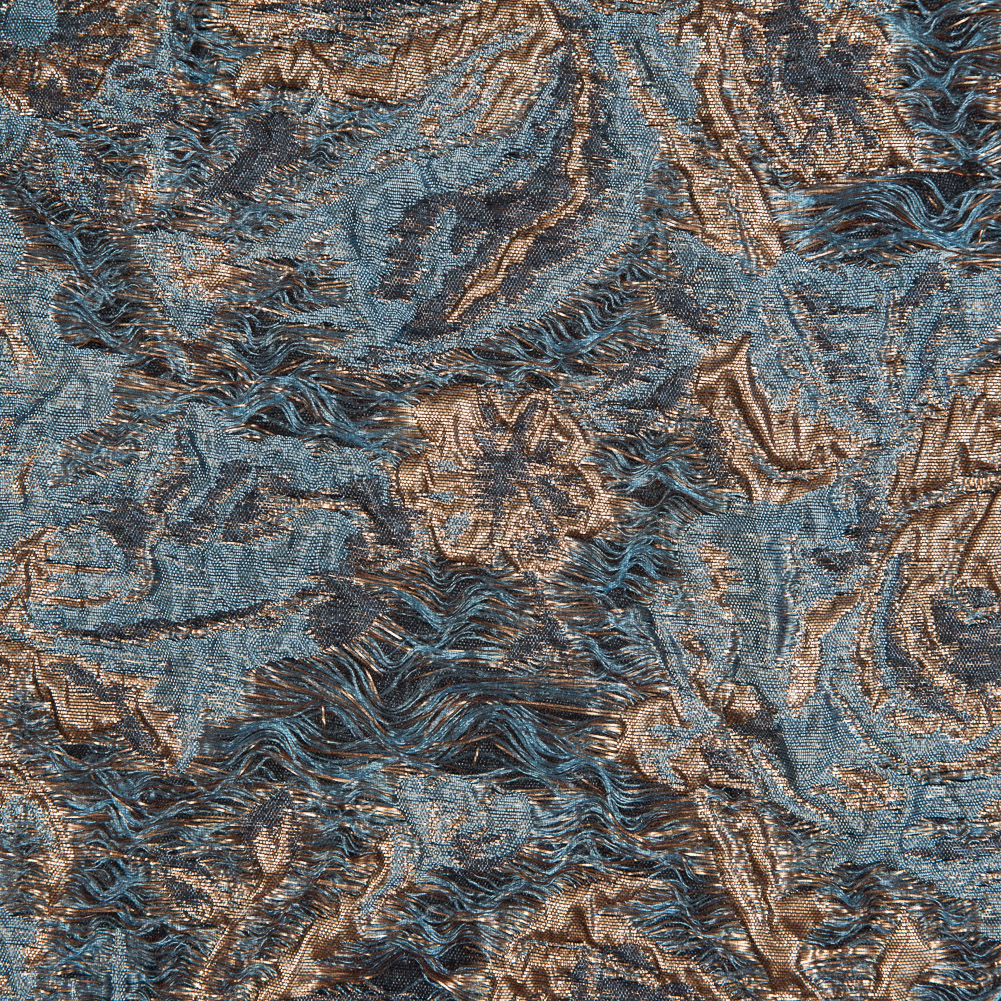 Blue and Gold Luxury Abstract Metallic Brocade Blue and Gold Luxury Abstract Metallic Brocade