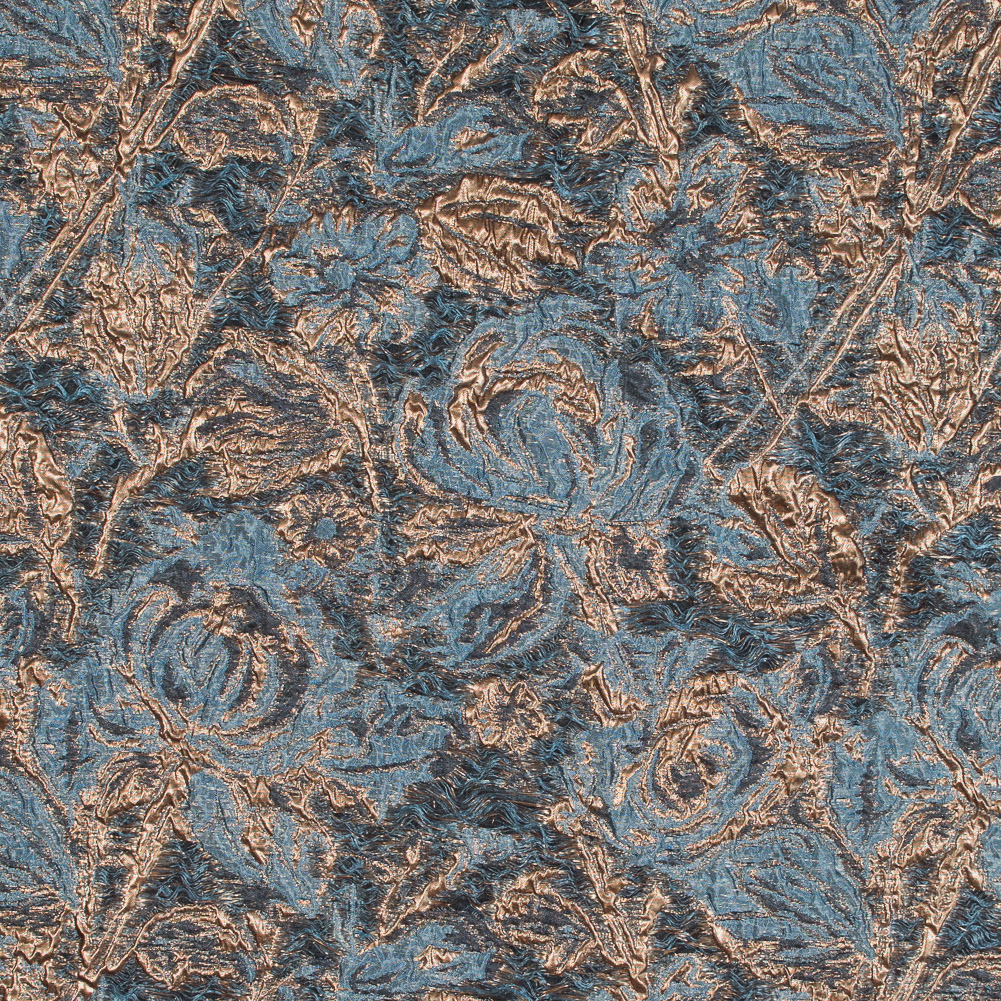 Blue and Gold Luxury Abstract Metallic Brocade Blue and Gold Luxury Abstract Metallic Brocade