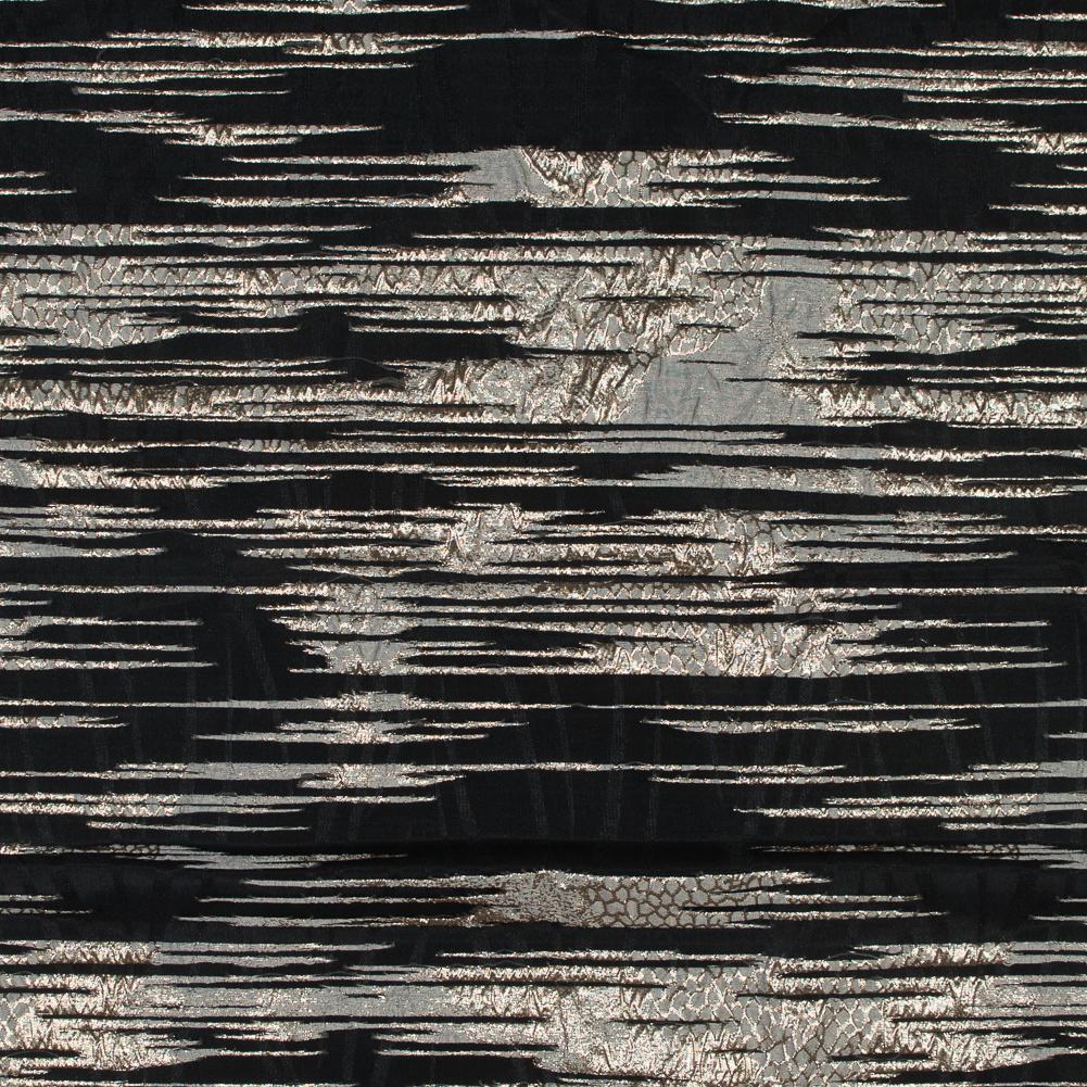 Metallic Pale Gold and Luxury Striated Burnout Brocade Metallic Pale Gold and Luxury Striated Burnout Brocade