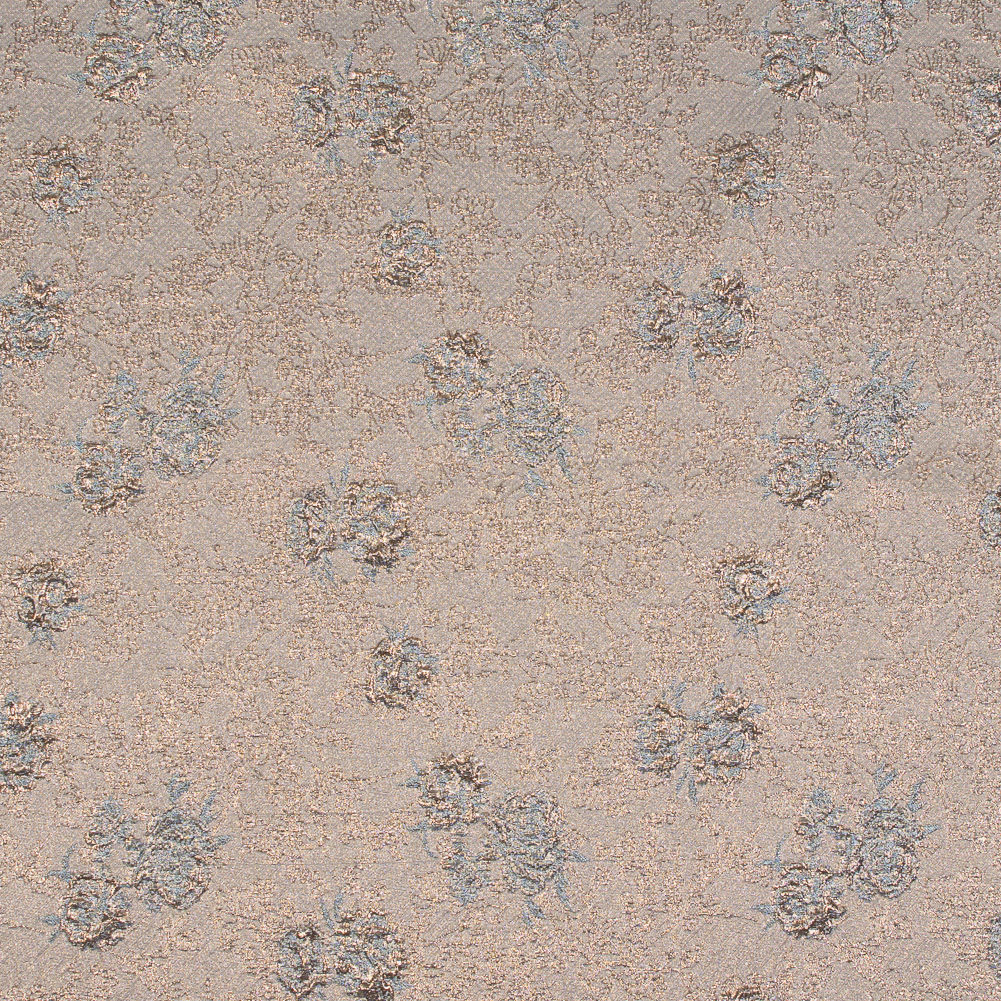 Gold and Sky Blue Luxury Floral Metallic Brocade Gold and Sky Blue Luxury Floral Metallic Brocade