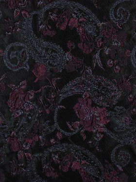 Aubergine and Black Luxury Paisley Metallic Brocade Aubergine and Black Luxury Paisley Metallic Brocade