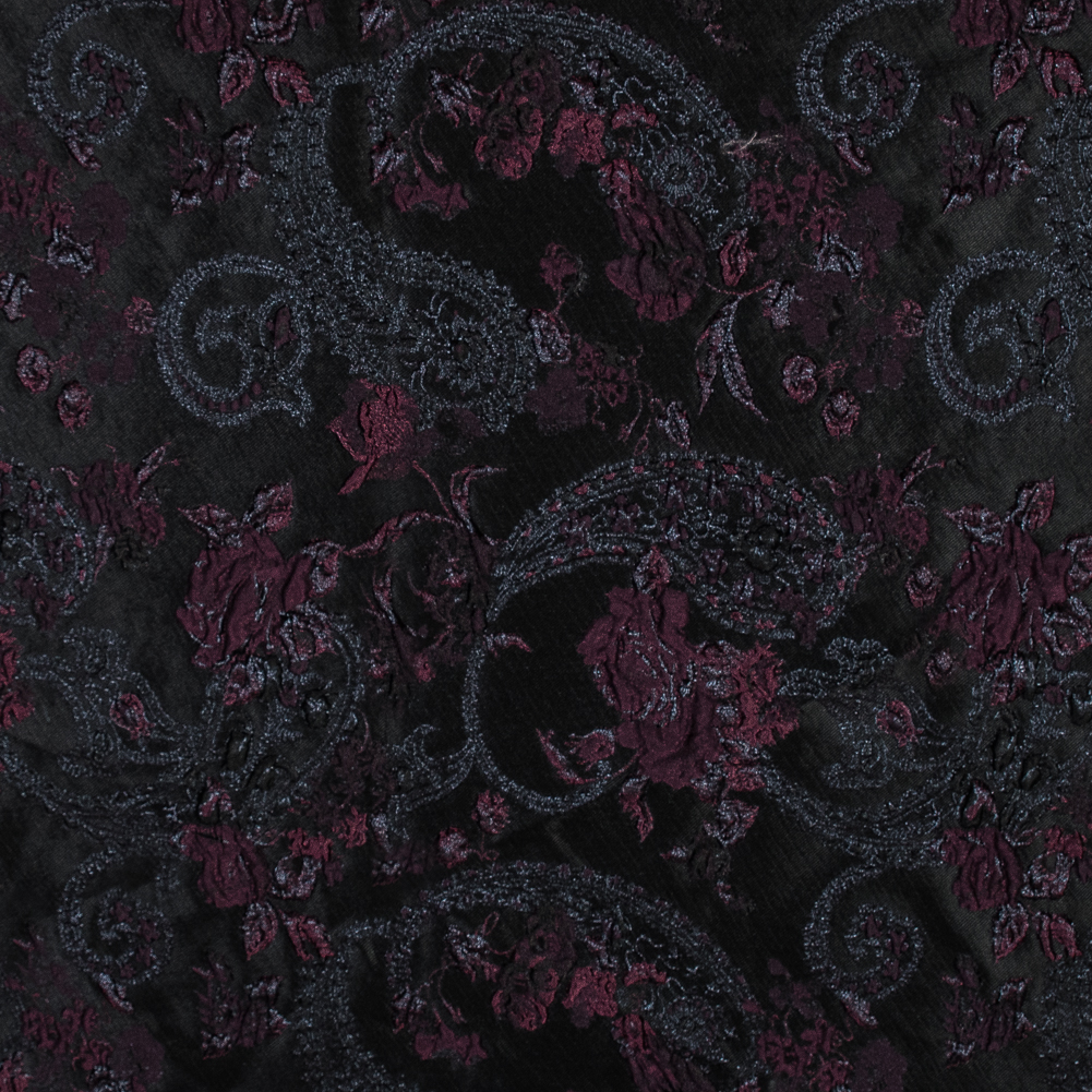 Aubergine and Black Luxury Paisley Metallic Brocade Aubergine and Black Luxury Paisley Metallic Brocade