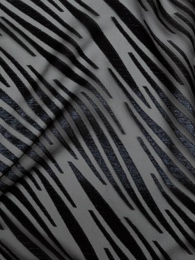Black and Metallic Navy Luxury Tiger Striped Burnout Brocade Black and Metallic Navy Luxury Tiger Striped Burnout Brocade