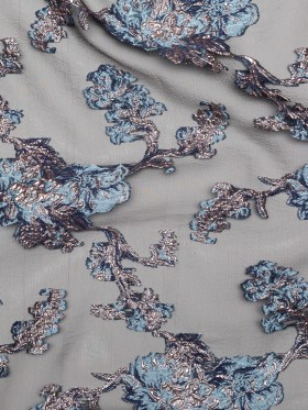 Metallic Blue Granite and Rose Gold Luxury Abstract Burnout Brocade Metallic Blue Granite and Rose Gold Luxury Abstract Burnout Brocade