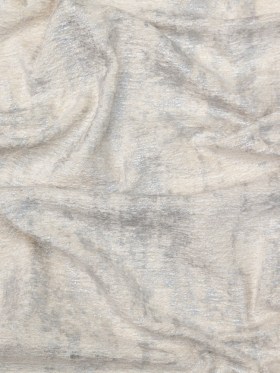 Cream Polyester Chenille with Metallic Silver Foil Cream Polyester Chenille with Metallic Silver Foil