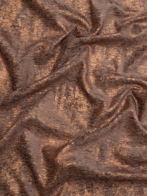 Brown Polyester Chenille with Metallic Bronze Foil Brown Polyester Chenille with Metallic Bronze Foil