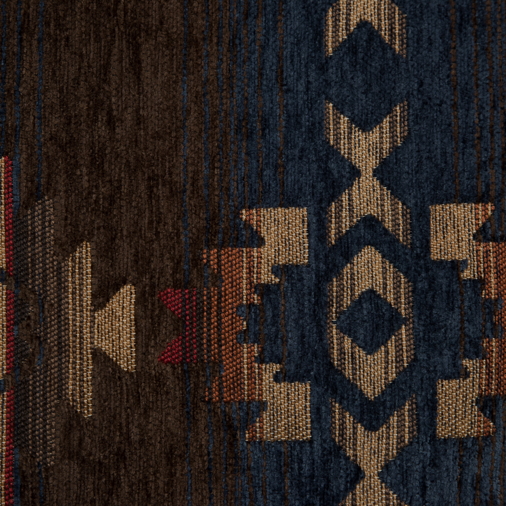 Midnight Geometric Stripes Polyester Chenille Midnight Geometric Stripes Polyester Chenille