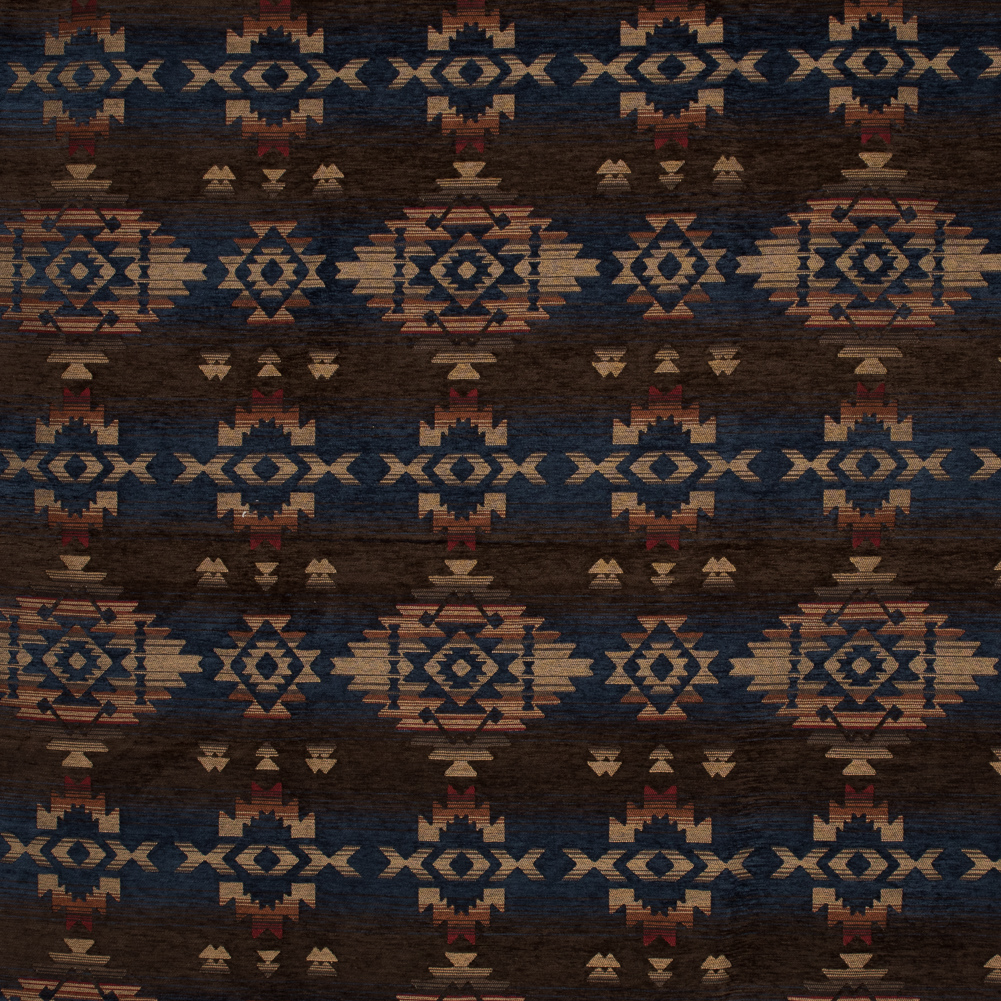 Midnight Geometric Stripes Polyester Chenille Midnight Geometric Stripes Polyester Chenille