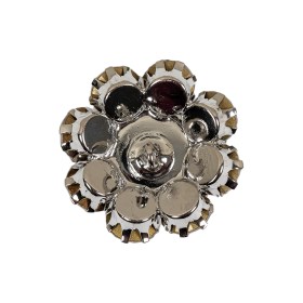 Italian Silver and Crystal Rhinestone Button – 40L/25mm Italian Silver and Crystal Rhinestone Button – 40L/25mm