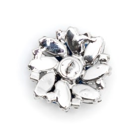 Italian Silver, Gunmetal and Crystal Rhinestone Button – 40L/25.5mm Italian Silver, Gunmetal and Crystal Rhinestone Button – 40L/25.5mm