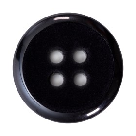 Italian Black 4-Hole Velvet-Faced Plastic Button – 54L/34mm Italian Black 4-Hole Velvet-Faced Plastic Button – 54L/34mm