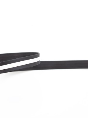 Italian Black and White Vinyl Striped Rubber Trimming – 0.625″ Italian Black and White Vinyl Striped Rubber Trimming – 0.625″