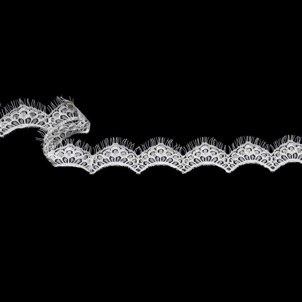 Ivory Corded Lace with Scalloped Eyelash Edge – 1.75″ Ivory Corded Lace with Scalloped Eyelash Edge – 1.75″