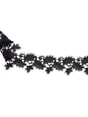 Fancy Black Leafy Venise Lace Trim – 2.25″ Fancy Black Leafy Venise Lace Trim – 2.25″