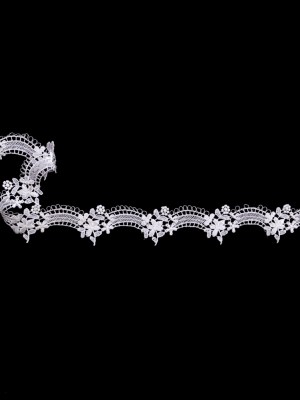 Fancy White Floral Scalloped Venise Lace Trim – 1.5″ Fancy White Floral Scalloped Venise Lace Trim – 1.5″