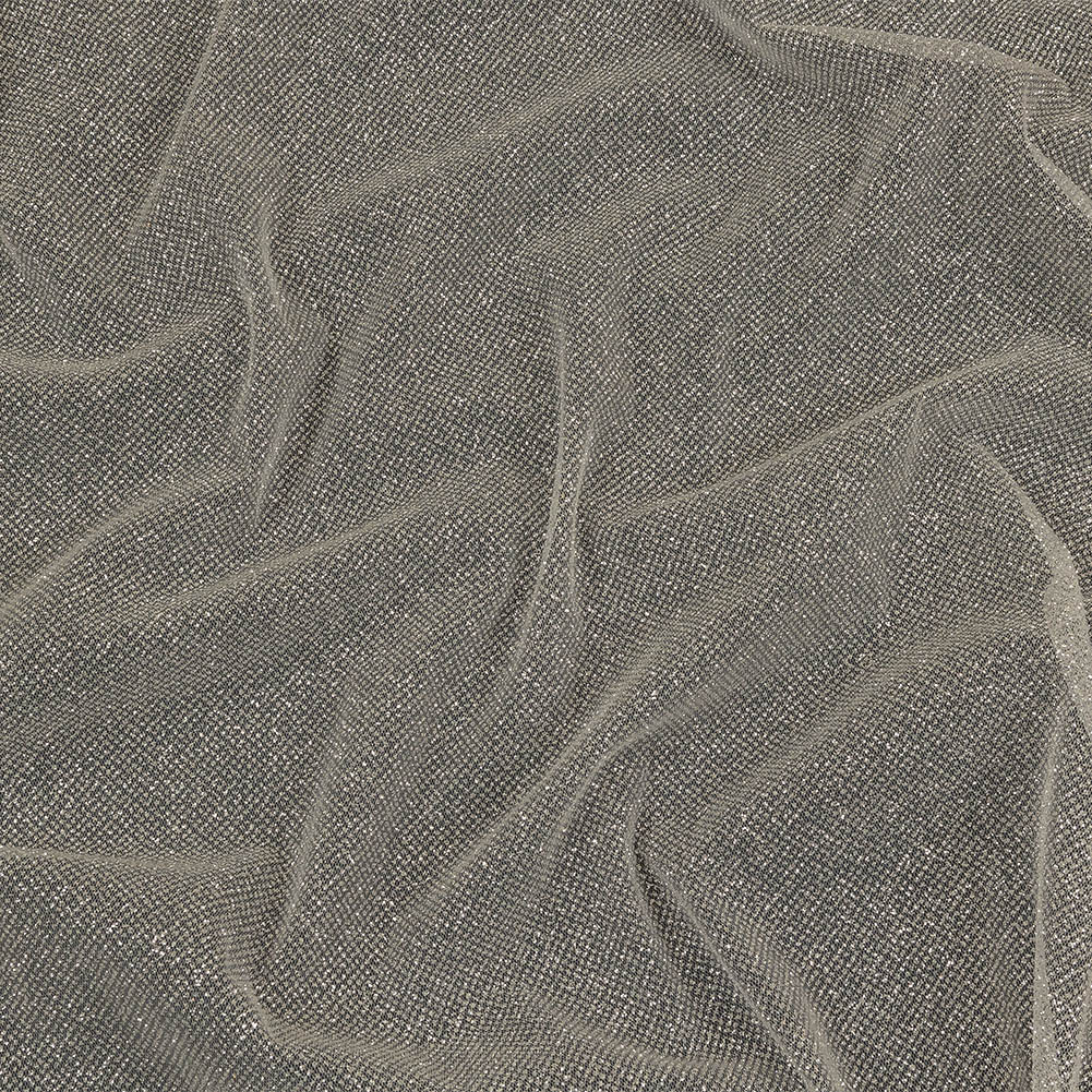 Tulle with Metallic Platinum Glitter – Off White – Platina Collection Tulle with Metallic Platinum Glitter – Off White – Platina Collection