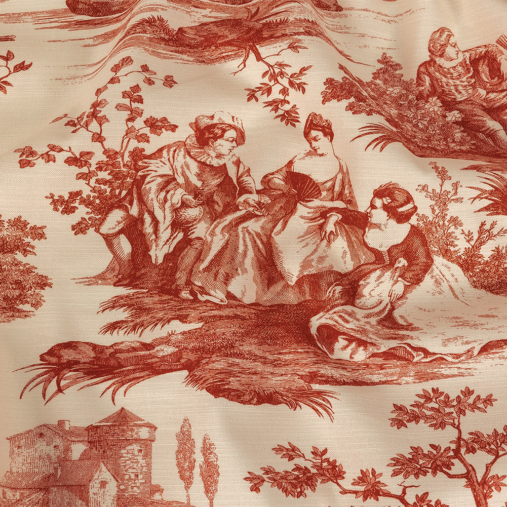 Victoria Amaryllis Toile Printed Cotton Canvas Victoria Amaryllis Toile Printed Cotton Canvas