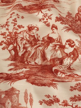 Victoria Amaryllis Toile Printed Cotton Canvas Victoria Amaryllis Toile Printed Cotton Canvas