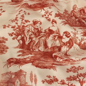 Victoria Amaryllis Toile Printed Cotton Canvas Victoria Amaryllis Toile Printed Cotton Canvas