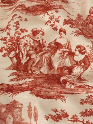Victoria Amaryllis Toile Printed Cotton Canvas Victoria Amaryllis Toile Printed Cotton Canvas
