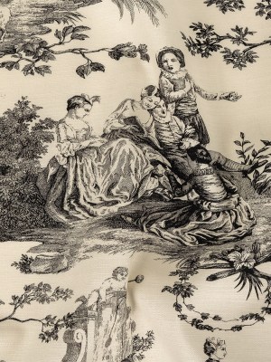 Victoria Noir Toile Printed Cotton Canvas Victoria Noir Toile Printed Cotton Canvas