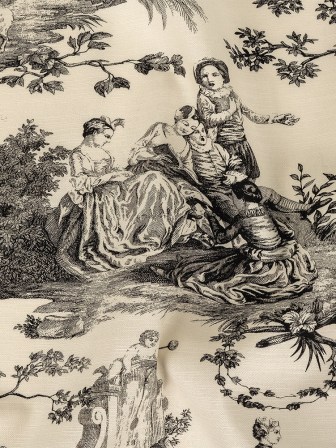 Victoria Noir Toile Printed Cotton Canvas Victoria Noir Toile Printed Cotton Canvas