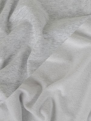 Cotton French Terry Knit – Heathered Light Gray and White – Elida Collection Cotton French Terry Knit – Heathered Light Gray and White – Elida Collection