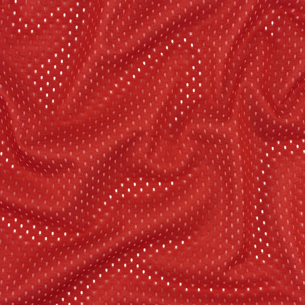 Polyester Athletic Mesh – Haute Red – Heracles Collection Polyester Athletic Mesh – Haute Red – Heracles Collection