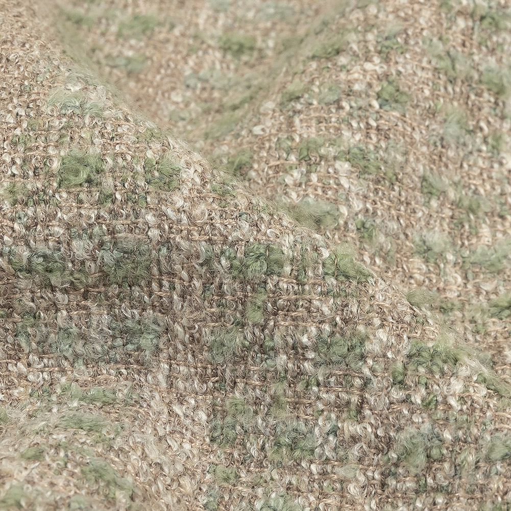 Teal Spotted Viscose Boucle Teal Spotted Viscose Boucle