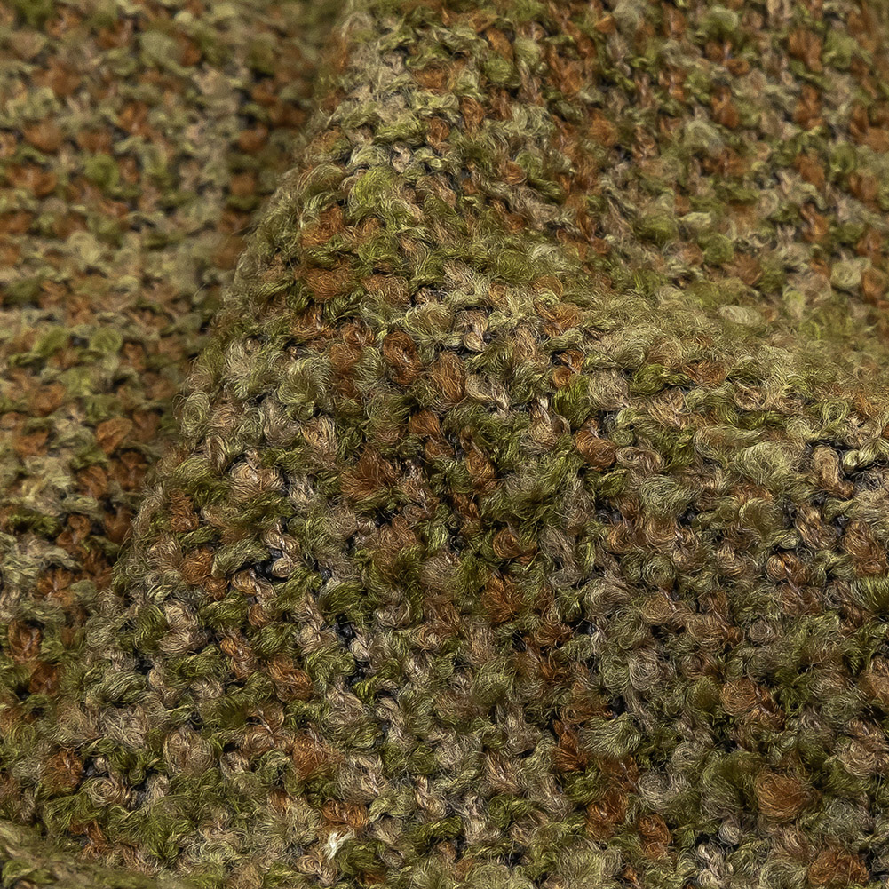 Moss Tweedy Acrylic and Cotton Boucle Moss Tweedy Acrylic and Cotton Boucle