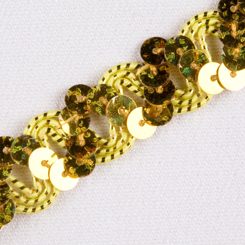 1/2" Gold Fancy Sequin Trim