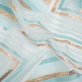 Metallic Gold, Aqua and Teal Chevrons and Arrows Luxury Burnout Brocade Metallic Gold, Aqua and Teal Chevrons and Arrows Luxury Burnout Brocade