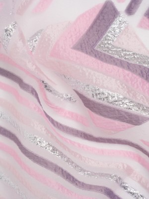 Metallic Silver, Pink and Mauve Chevrons and Arrows Luxury Burnout Brocade Metallic Silver, Pink and Mauve Chevrons and Arrows Luxury Burnout Brocade