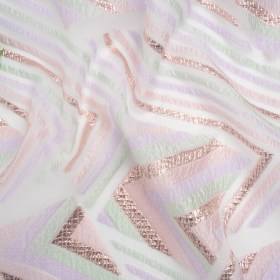 Metallic Rose Gold, Lavender and Mint Chevrons and Arrows Luxury Burnout Brocade Metallic Rose Gold, Lavender and Mint Chevrons and Arrows Luxury Burnout Brocade
