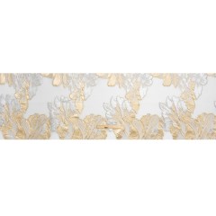 Metallic Gold, Silver and White Fantastic Flowers Luxury Burnout Brocade Metallic Gold, Silver and White Fantastic Flowers Luxury Burnout Brocade