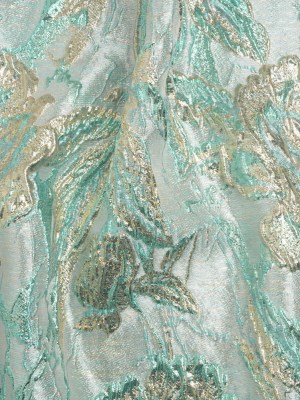Metallic Light Blue, Gold and Aqua Radiant Roses Luxury Brocade Metallic Light Blue, Gold and Aqua Radiant Roses Luxury Brocade