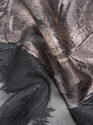 Metallic Pink and Black Big Florals Luxury Burnout Brocade Metallic Pink and Black Big Florals Luxury Burnout Brocade